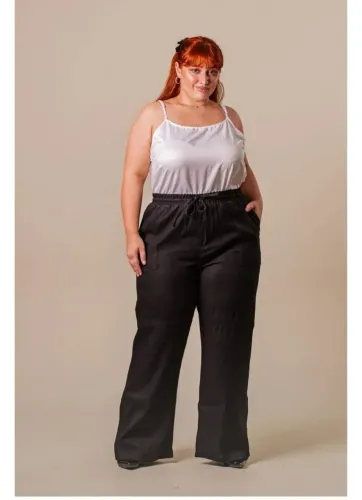 Calça Pantalona Preta - Tamanho GG 