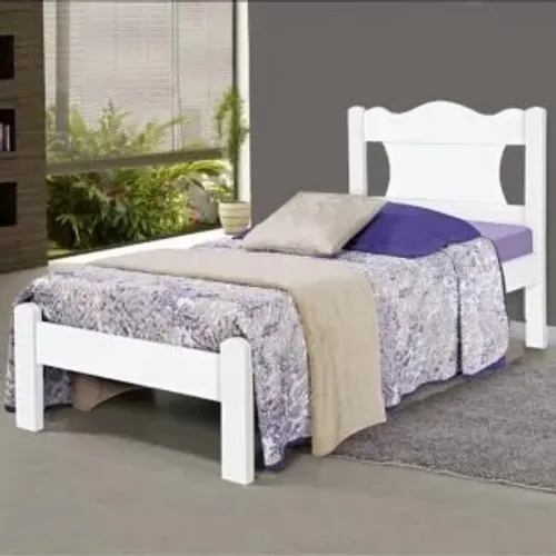 Cama Solteiro Munique 103x93x197 C or Branco GABRIELLI MÓVEIS