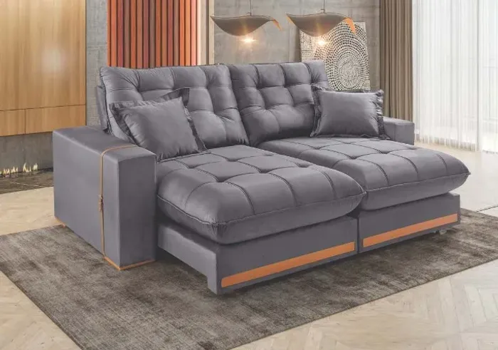 Sofá Retratil e reclinavel Pillow 30 Molas enscadas HR-33 Novo De Fábrica 