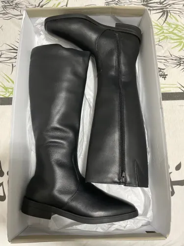 Bota arezzo de couro preta
