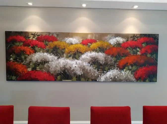 Quadro original do artista plástico Marcelo Hübner - Flores, 2.80L x 0,80A
