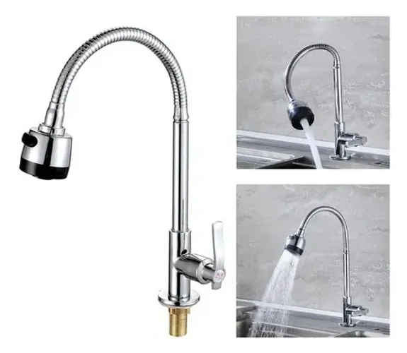 Torneira Bancada Cozinha Gourmet Preta Flexível 2 Jatos 1/4 de Volta para Mesa Pia Bancada
