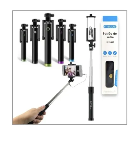 Bastão Pau De Selfie Retrátil Smartphone Le-3507 It Blue