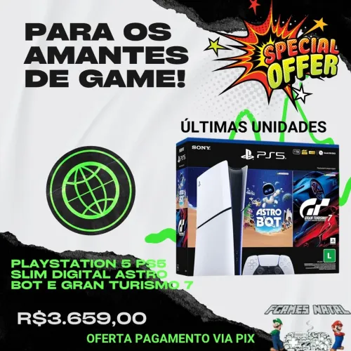 PlayStation 5 Slim Digital + Jogos - Oferta Imperdível!