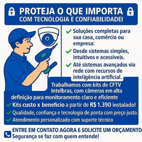 Instalação de câmeras de segurança (CFTV)