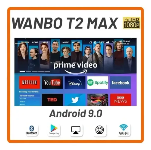 Projetor Wanbo T2 Max 1080p Android 250lm branco