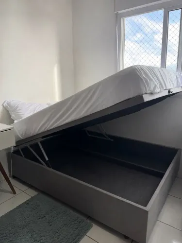 Cama baú casal + colchão 
