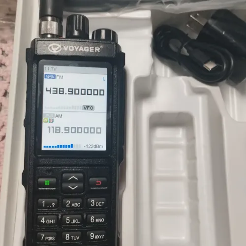 Rádio Comunicador HT Voyager VR-15W semi-novo completo Dual Band VHF UHF analógico AM FM 