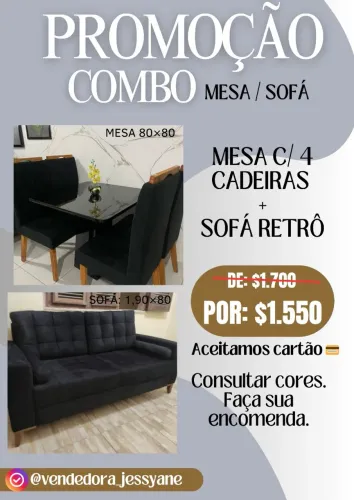 Sofá c/ mesa de jantar Novo de fábrica