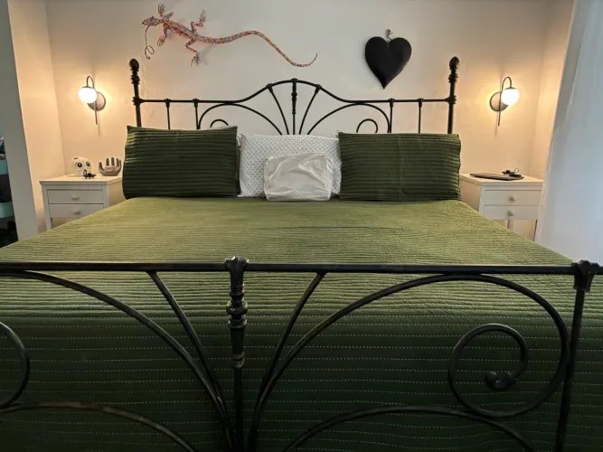 Colcha verde Donovan M Queen 2,40 x 2,50 Cobre leito