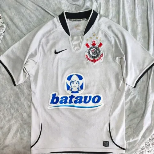 camisa original 2009 2010 corinthians branca tamanho p #9 batavo