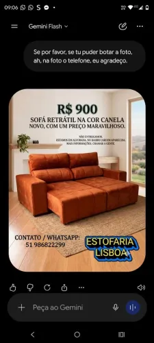 Sofá de barbada novo