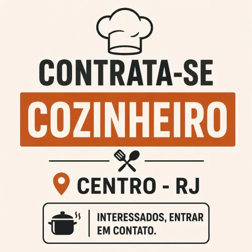 Contrata-se cozinheiro centro RJ 