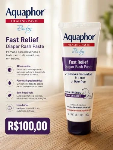 Pomada/pasta para assaduras Aquaphor baby fast relief