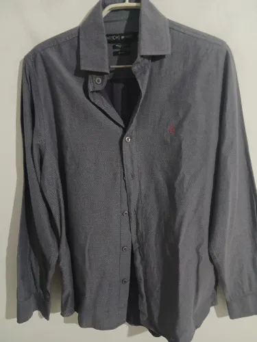 Camisa social sketch fio 80 cinza slim one concept
