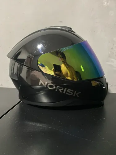 Capacete Norisk  Preto + Viseira Iridium - Muito Novo