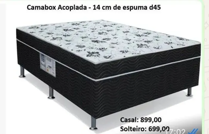 Acoplado casal tudo junto base e colchão 