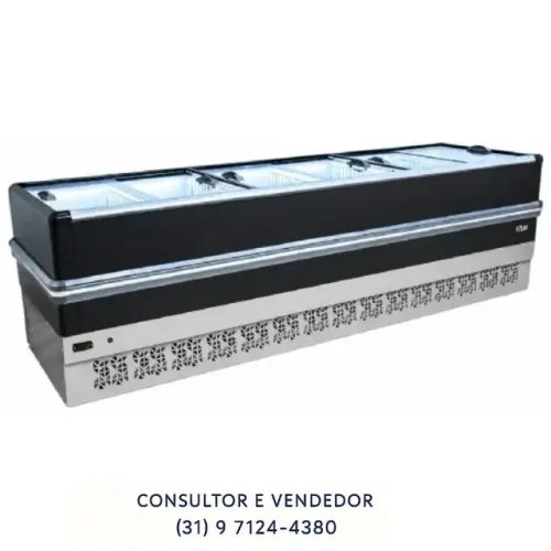 Ilha de Congelados Vidro Reto 3M com LED Polar