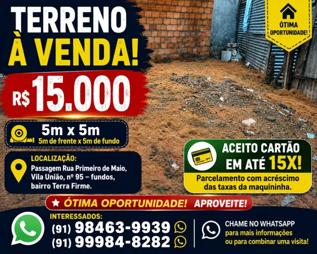 Terreno à venda na terra firme