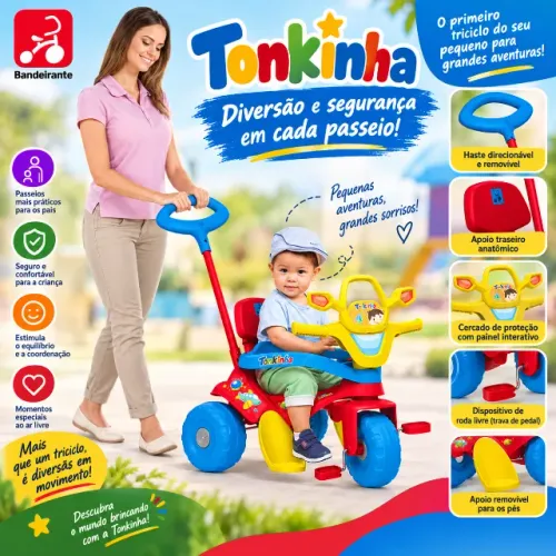 Triciclo Infantil Tonkinha Bandeirante