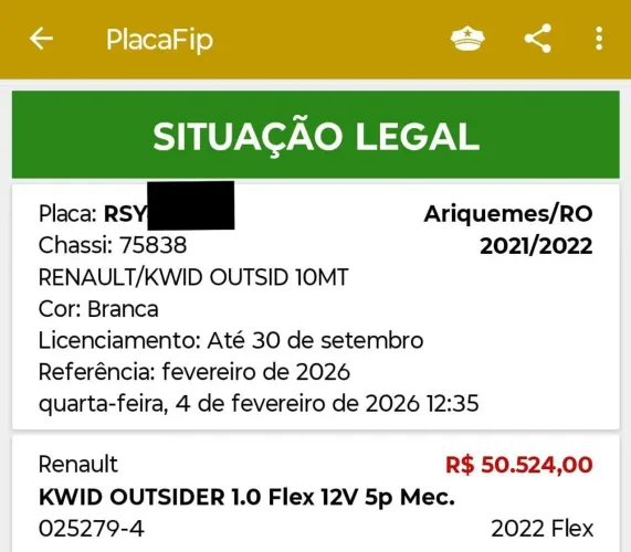 Renault Kwid Outsider 1.0 Flex 12V 5P Mec. 2022