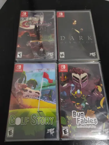 Jogos de Nintendo Switch Limited Run Bloodstained, Dark Devotion, Golf Story e Bug Fables