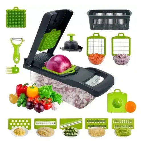 Cortador de Legumes Profissional 16 Peças Corta, Rala e Pica BF-4166 Veggie Slicer - NOVO
