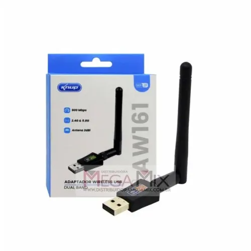 ANTENA WI-FI/Adaptador Wireless USB 600Mbps KP-AW161 - Knup
