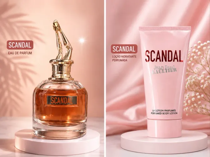 Perfume Scandal e loção hidratante perfumada