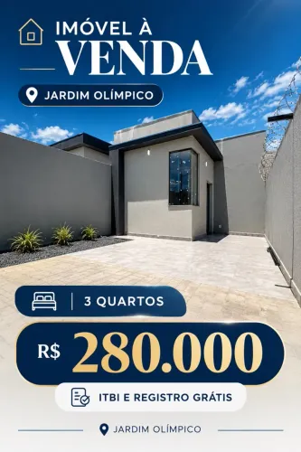 Imóvel a venda Bairro Jardim Olímpico 3 quartos