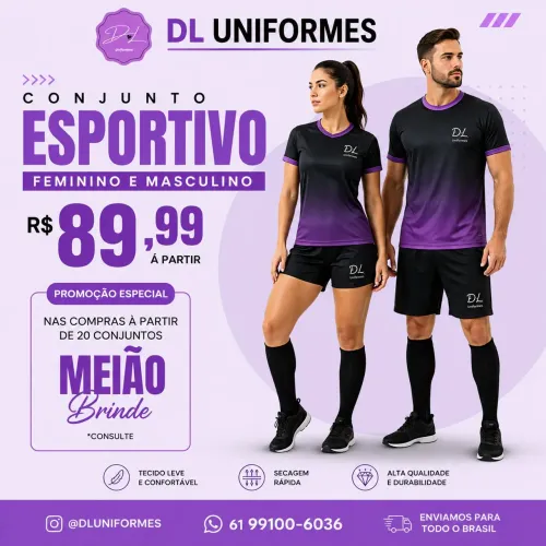Conjunto Esportivo Feminino ou Masculino Dryfit Personalizado