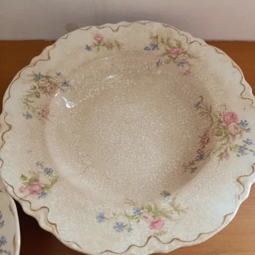 2 Pratos Porcelana Inglesa Johnson Bros England Importado Vintage Século XIX