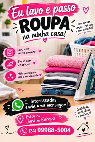 Lavação e passação de roupa 