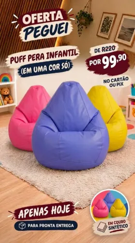 PUFF INFANTIL CRIANÇA KIDS