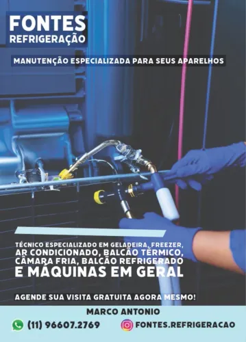 Técnico serviço de refrigeração 