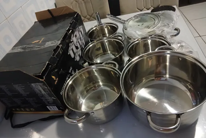 Conjunto de panelas inox 6 peças