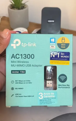 Adaptador Mini USB WiFi de banda dupla TP-Link Archer T3u Ac1300 Adaptador Mini USB WiFi d