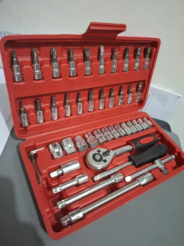 Kit de Ferramentas 46 Peças com Chave Catraca e Maleta