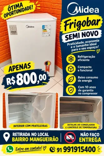 Frigobar Midea Semi-Novo - Excelente Estado - R$ 800