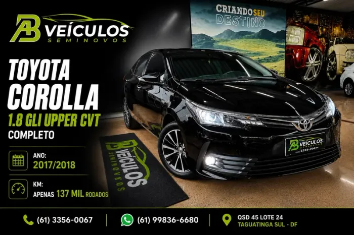 Toyota Corolla 1.8 GLI Upper 16V Flex 4P Automatico 2018