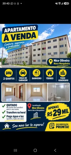 Apartamento quitado no ponto de transferir 