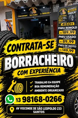 Precisa borracheiro com experiência.