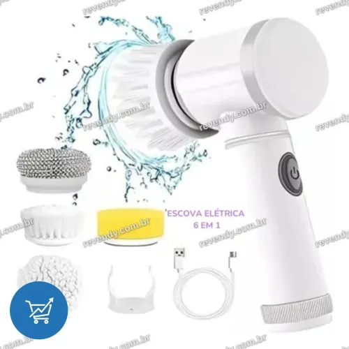 Escova elétrica para limpeza - 5 funções em 1 - entrega grátis 