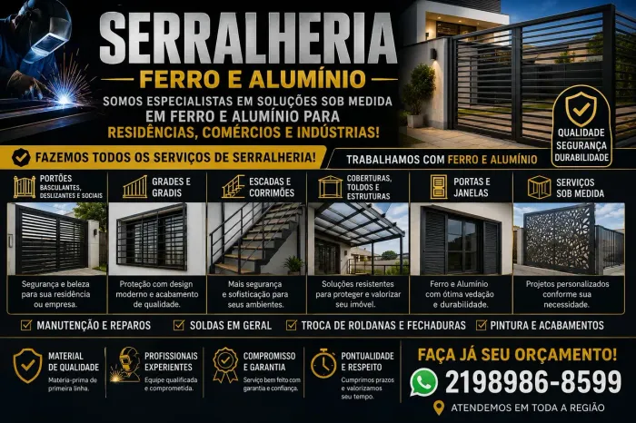 SERRALHEIRO DE FERRO E ALUMÍNIO EM GERAL