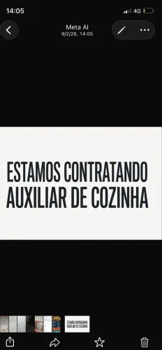 Estamos contratando auxiliar de cozinha