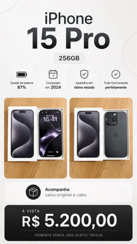 iPhone 15 Pro 256gb titânio