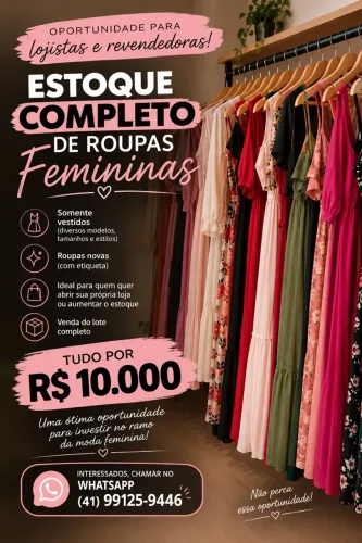 Venda de lote de roupas, feminina