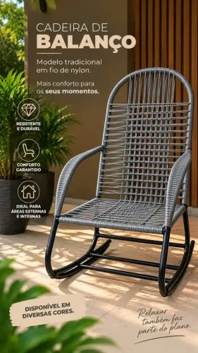 Cadeiras de Balanço em Nylon Adulto + assento ACOCHOADO