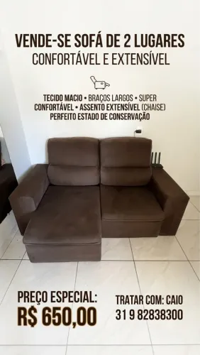 Sofá 2 Lugares - Confortável e extensível