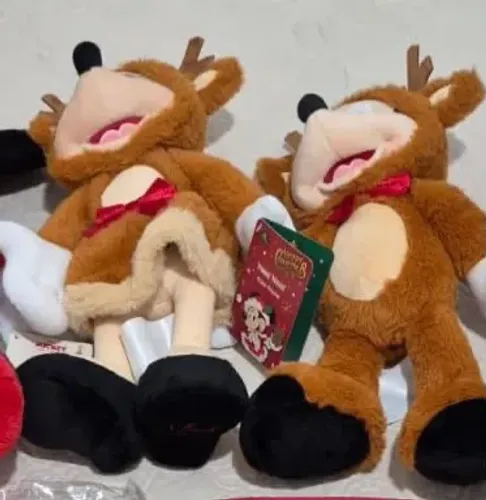 Casal pelúcia Mickey e Minnie alce ? natal